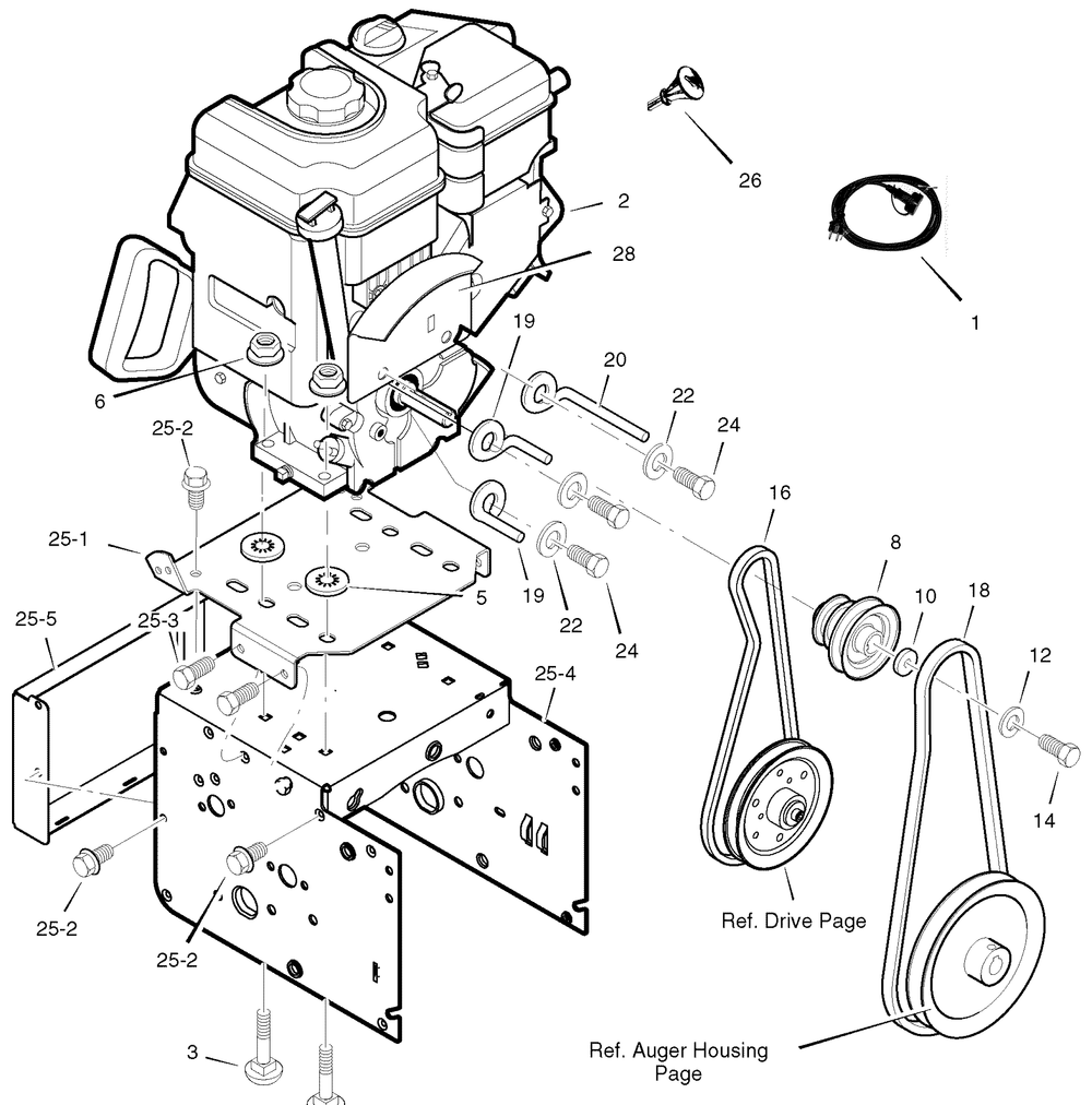 Engine Diagram and Parts List for 632130X16B 2004 Briggs and Stratton Snow Blower